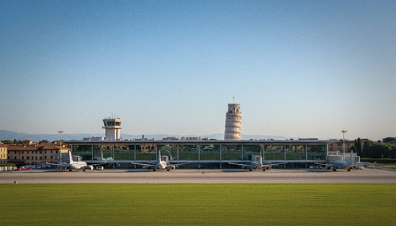 Vista della Torre di Pisa in una giornata serena